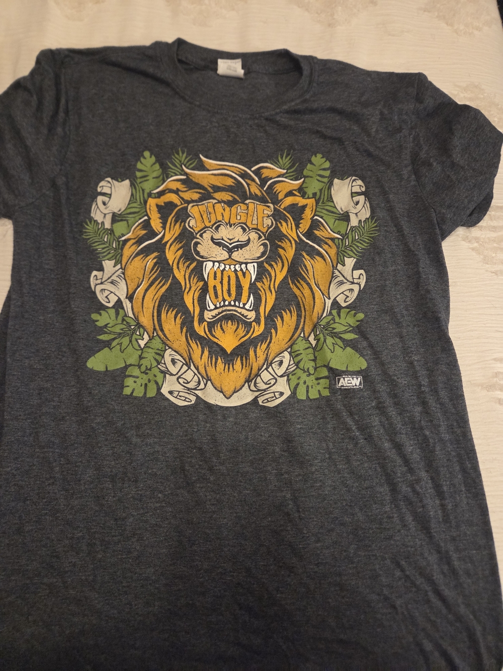 Rare AEW Jungle Boy Jack Perry  Lion Graphic Tee - Gray